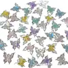 Pingente Charm Borboleta Iridescente Oco de Camada Dupla para Pulseira Colar de Miçangas Feito à Mão Acessórios de Material de Joalheria em Liga
