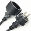 Cable de alimentación con enchufe macho y hembra impermeable de tres núcleos estándar europeo, cable con enchufe europeo, enchufe de alimentación de tres polos estándar europeo