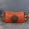 Bolso Pequeño Cuadrado Repujado Transfronterizo, Bolso Baguette de Piel de Vaca de Primera Capa, Bolso de Hombro Casual y Versátil, Bolso de Hombro de Piel de Vaca Curtida Vegetal Retro