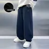 Pantalones Deportivos Rectos de Punto con Forro de Felpa para Niños, Tallas Grandes, Novedad Invierno 2025, Pantalones Largos Gruesos Sueltos