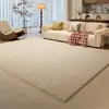 Alfombra para sala de estar estilo crema, de alta gama, simple, lavable, limpiable con trapo, impermeable, adecuada para sofá, mesa de centro, dormitorio, mesita de noche, área grande