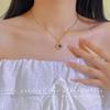 Estilo europeo y americano flor de amor de circón circón que cambia de color collar femenino todo partido no se decolora cadena de clavícula de moda francesa