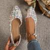Zapatos de Mujer de Talla Grande Tipo Chanel de Tacón Bajo sin Cordones 2025 Casual Versátil Mocasines de Tela Zapatos Planos