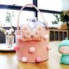 Bolsa de feltro com desenho animado para crianças, bolsa de presente com barril, bolsa de mão com lua cheia, presente de aniversário criativo e portátil