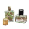 Frascos de Perfume Quadrados de Vidro Branco Cristal Atacado, Frascos Recarregáveis, Frascos Transparentes com Fundo Espesso para Spray, Frascos Cosméticos Vazios com Tampa de Encaixe