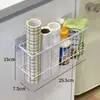 Prateleira Magnética de Armazenamento para Geladeira de Cozinha, Porta Filmes Plástico, Organizador de Papel Toalha, Prateleira de Armazenamento Doméstica Sem Furos para Temperos e Filmes Plástico