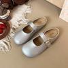 Direto da fábrica primavera e verão novos sapatos Mary Jane planos de bico redondo simples fivela de couro macio que combinam com tudo sapatos femininos