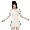 Maiô Duas Peças Youyou para Mulheres, Estilo Saia, Novo Modelo Mais Vendido para Fontes Termais, Toque de Luxo, Esconde a Barriga, Emagrecimento, Moda Praia Conservadora Atacado
