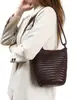 2026 Nueva Bolso de Hombro Único Retro de Moda, Bolso Cruzado Tipo Cubo de Gran Capacidad, Bolso Tejido Hecho a Mano con Textura para Mujer