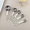 Conjunto Multifuncional de Colheres Medidoras de Aço Inoxidável para Cozinha com Múltiplas Especificações, Escala Dupla, Colher para Temperos Multiuso, Personalizável com Logo