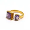 Anillo abierto de cristal de circonita ins europeo y americano de lujo ligero para mujer, nicho, acero de titanio de alta calidad, anillo chapado en oro en stock, venta al por mayor