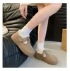 Botas de Neve Versáteis da Moda Birkenstock-Style com Solado Grosso Sapatos Peludos Femininos 2024 Novos Sapatos de Inverno Super Quentes Femininos