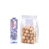 Bolsas transparentes mate de ocho lados auto-soportables, disponibles en stock, bolsas de empaque selladas de grado alimenticio engrosadas