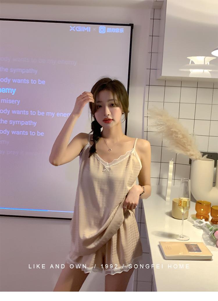 3065千鸟格吊带套装_22