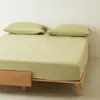 Sábana de Algodón Cepillado de Alto Hilo 100S para Cama Doble Sábana Ajustable Cubrecama de Color Sólido Simple Ropa de Cama Gruesa para Otoño e Invierno Pieza Única