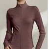 Chaqueta Deportiva de Otoño para Mujer Cuello Alto Cremallera Adelgazante Ropa de Yoga Correr Ciclismo Ropa de Fitness Top de Entrenamiento Profesional