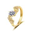 Anillo de compromiso con forma de hoja de espejo cruzado, anillo de circonita de cuatro garras europeo y americano, anillo de diamantes personalizado para mujer, joyería de comercio exterior