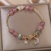 Pulsera de Cristal de Fresa Xingyue para Mujer Diseño de Nicho Ins Pulsera de Transferencia Flor de Durazno Pulsera de Regalo para Novia Cadena de Hermana