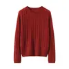Nova coleção outono/inverno 2026: suéter de tricô feminino com gola redonda, modelagem solta, versátil, feito de seda de amoreira e caxemira, macio e confortável