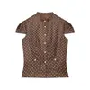 Comercio Exterior Transfronterizo 2026 Verano Nuevo Estilo de Moda Frances Lunares Color Sólido Cuello Alto Un Botón Estilo Puro Deseo Top