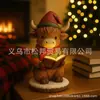 Decoração de Natal Criativa Transfronteiriça Bezerro Luz de Noite Animal Fofo Desenho Animado Estátua Decoração de Mesa para Casa