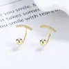 Pendientes de plata de ley 925 con arco de sonrisa para mujer, pendientes de tuerca en forma de U, estilo simple, versátiles para Instagram, joyería pequeña para la oreja