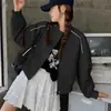 Jaqueta de baseball casual para mulheres, design de outono de alta qualidade, moderna, modelagem solta, jaqueta feminina versátil