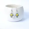 Set de Pendientes de Colgante de Vidrio Ovalados Hechos a Mano DIY Flor de Cerezo Narciso Pendientes de Moda Pendientes Árbol de la Vida