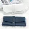 Caixa de armazenamento de óculos portátil simples caixa de óculos de sol bolsa macia caixa de óculos de sol de couro PVC feita à mão