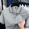 Camisa Polo de Manga Curta Douyin para Homens, Casual de Negócios de Verão, Camiseta Respirável de Algodão Puro para Jovens e Meia-Idade
