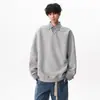 Camiseta de manga larga para hombre con diseño vintage de cuadros y retazos, tipo dos piezas falsas, adecuada como capa interior, sudadera chaqueta de otoño de corte holgado