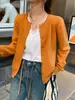 Cardigã de Tricô Feminino Outono Novo Estilo Jaqueta Camada Interna Sensação Solta Primavera e Outono Top Suéter