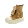 Botas de moto de moda para otoño, botas estilo Martin de suela gruesa para mujer, nuevo estilo con cordones, 2026, versátiles, adecuadas para mujeres bajitas, caña corta, que realzan la altura