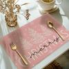 Jogos Americanos Decorativos de Natal Amazon Camada Única Linho Estampado Tapete Isolante Restaurante Arranjo de Atmosfera Festiva Jogo Americano Ocidental