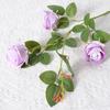 Rosa artificial 3 cabeças pequena rosa de flanela Dia dos Namorados casamento decoração de casa artificial artificial flor transfronteiriça