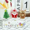 Navidad Lindo Dibujo Animado Santa Claus Alce Árbol de Navidad Vela Pastel Decoración para Fiesta Infantil Venta al por Mayor de Velas