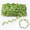 DIY Hojas de Ratán Verde Decoración Estilo Bosque Verde Cuerda Cuerda de Cáñamo Materiales Tejidos a Mano Artefacto de Joyería Hojas