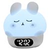 Reloj despertador infantil de silicona luminoso de dibujos animados, Reloj avanzado personalizado con luz nocturna integrada, Reloj electrónico para estudiantes con campana de conejo