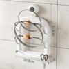 Estante para tapar ollas multicapa con ventosa, estante de pared para tabla de cortar de cocina con gancho, estante de almacenamiento multifuncional con escurridor para tabla de cortar.