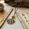 Colar decorativo longo simples ajustável estilo Hanfu retro moderno, novo pingente minimalista Zen chinês para mulheres