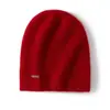 Gorro 100% Cachemir Otoño e Invierno Nuevo Cálido Tejido Hombres y Mujeres Pareja Mismo Estilo Color Sólido Gorro para el Frío