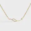 Colar Europeu e Americano de Anéis Transfronteiriços para Mulheres, Design de Nicho, Zircônia Exquisita, Corrente de Clavícula de Luxo Leve, Colar Elegante e de Alta Gama