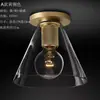 Exclusivo para Amazon transfronterizo: Lámpara de techo empotrada color cobre, luz para pasillo y recibidor, lámpara de techo creativa de hierro forjado y cristal
