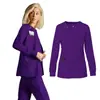 Ropa de Trabajo Unisex Transfronteriza para Quirófano de Doctor, Ropa de Trabajo Médica Elástica en Cuatro Direcciones, Camisa de Uniforme Médico Elástica de Secado Rápido con Mangas Largas