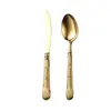 Juego de Cubiertos con Mango de Espiga de Trigo de Acero Inoxidable 304, Pesado y Engrosado, Exquisito Juego de Cuchillo, Tenedor y Cuchara para Restaurantes y Hoteles, Grado Alimenticio