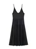 Ropa de Mujer Transfronteriza 2026 Verano Nuevo Producto Estilo Europeo y Americano Sexy Textura de Satén de Seda Vestido de Tirantes Plisado 3067/380