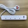 Tomacorriente estándar británico POWERKING, tablero de conexiones multiposición, regleta de conexiones USB con protección contra sobretensiones para diadema británica, tomacorriente estándar británico
