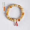 Super hermoso caramelo carbón Bodhi suave lindo oso sándalo verde tallado panda lindo plato que reduce la edad jugando pulsera de Bodhi