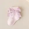 Meias de renda para menina de 26 anos outono e inverno meias infantis transfronteiriças atacado meias de princesa para bebê renda com laço menina