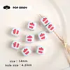 Manzana Acrílica Gatito Pingüino Cuadrado a Cuadros Agujero Recto Cuentas Sueltas Material para Cadena de Teléfono Móvil Hecho a Mano DIY